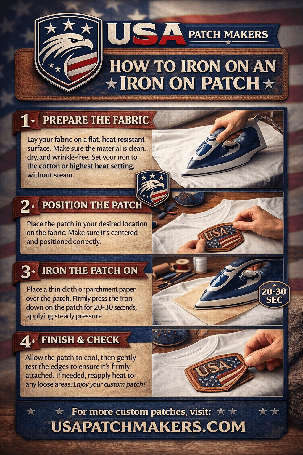 iron on patches steps